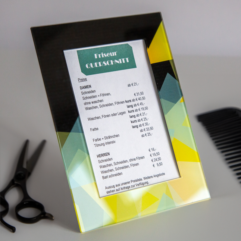 Friseur PMMA Aufsteller